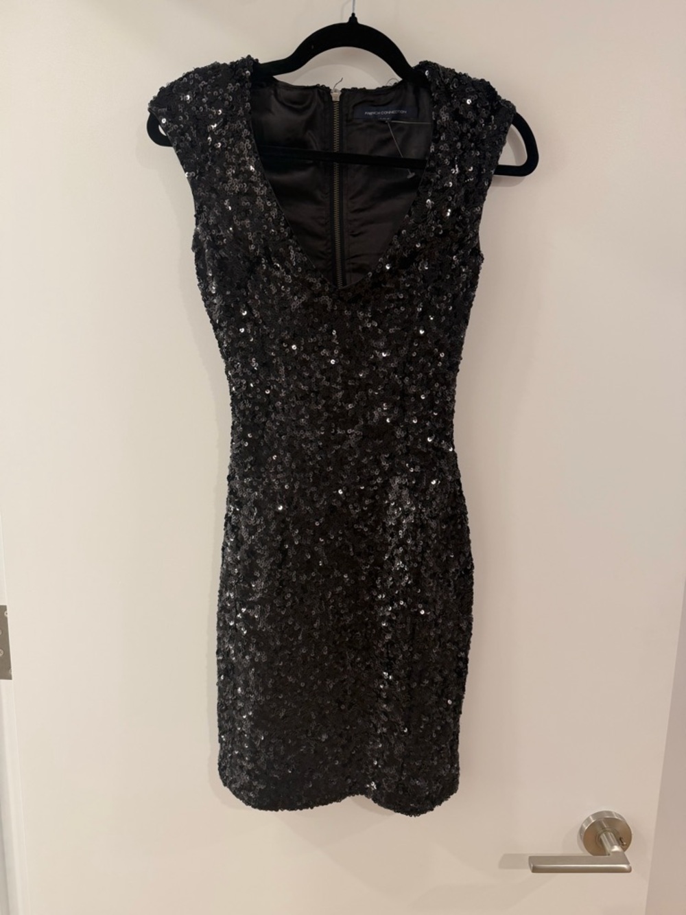 French Connection Black Sequin Mini Dress